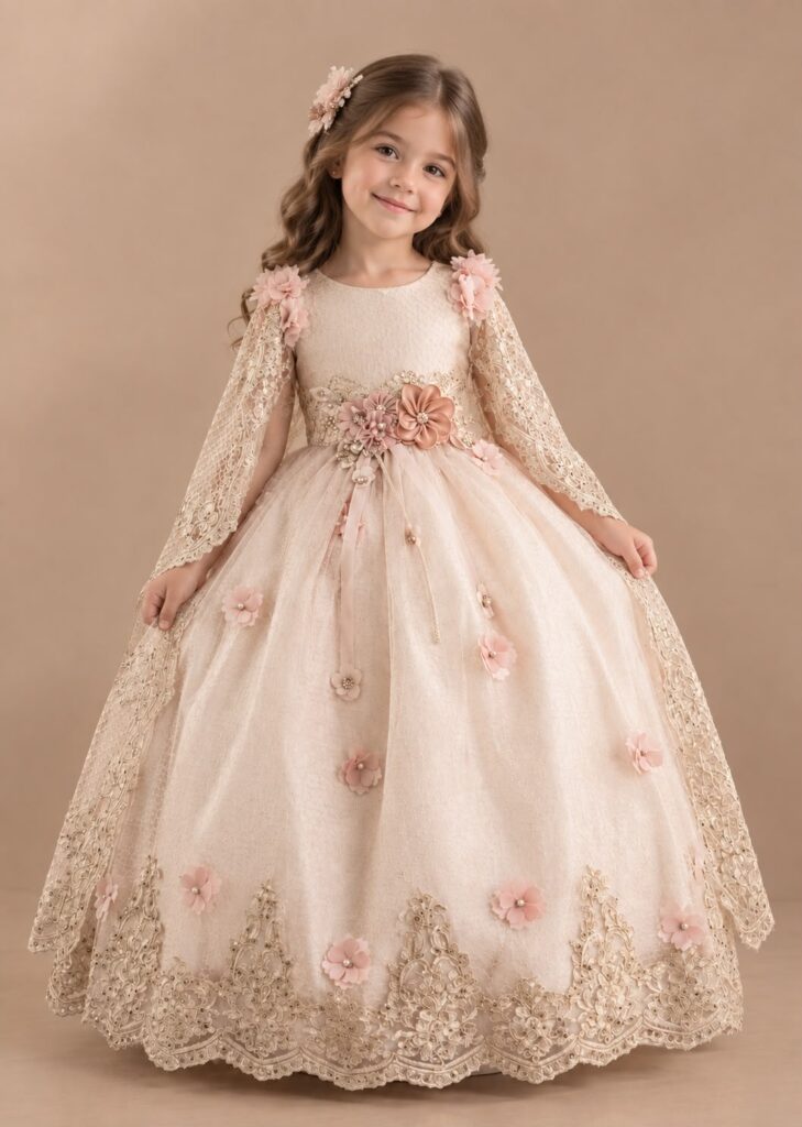 Niña con vestido de ceremonia