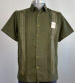 Guayabera chipre olivo manga corta - Llaguno Boutique