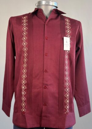 Guayabera chipre vino manga larga - Llaguno Boutique