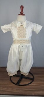 Ropón Príncipe hueso con dorado - Llaguno Boutique