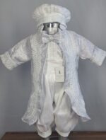 Ropón Príncipe blanco con plata - Llaguno Boutique