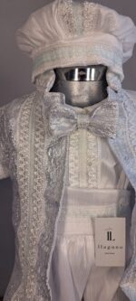 Ropón Príncipe blanco con plata - Llaguno Boutique