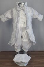 Ropón Príncipe blanco con plata - Llaguno Boutique