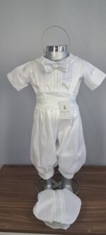 Ropón Príncipe blanco con plata - Llaguno Boutique