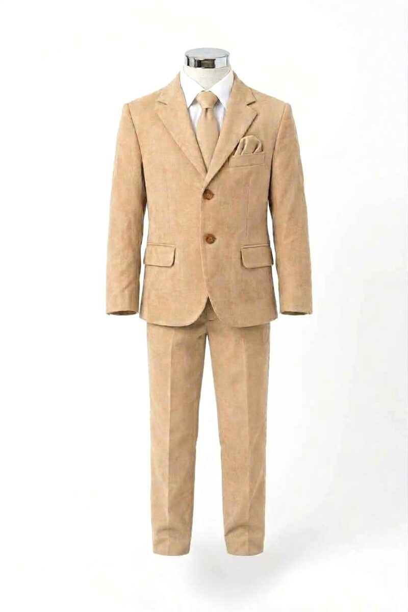 Traje de Lino 5 Piezas Camel