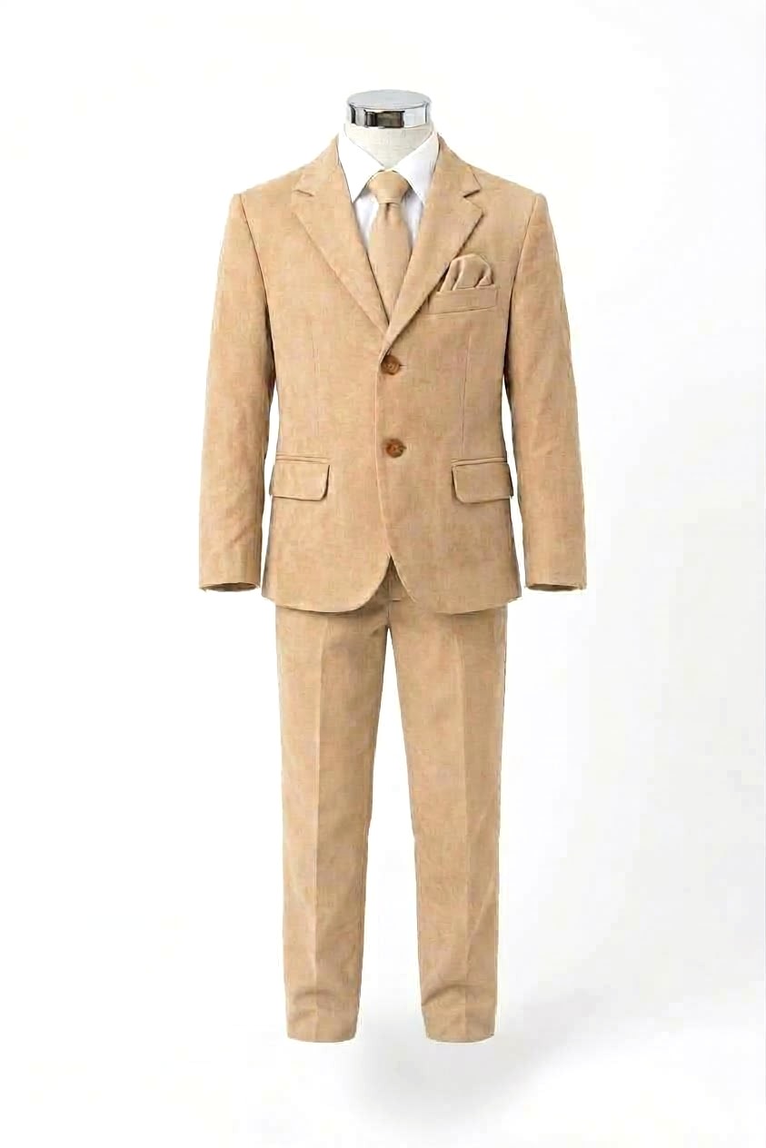 Traje de Lino 5 Piezas Camel